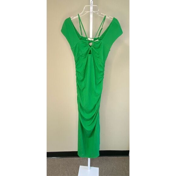 Jonathan Simkhai NWT Meryl Capsleeve Midi Dress in Parrot Size M - Picture 7 of 8